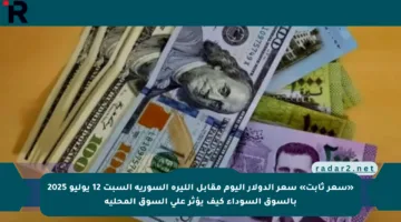 «سعر ثابت» سعر الدولار اليوم مقابل الليرة السورية السبت 12 يوليو 2025 بالسوق السوداء كيف يؤثر على السوق المحلية